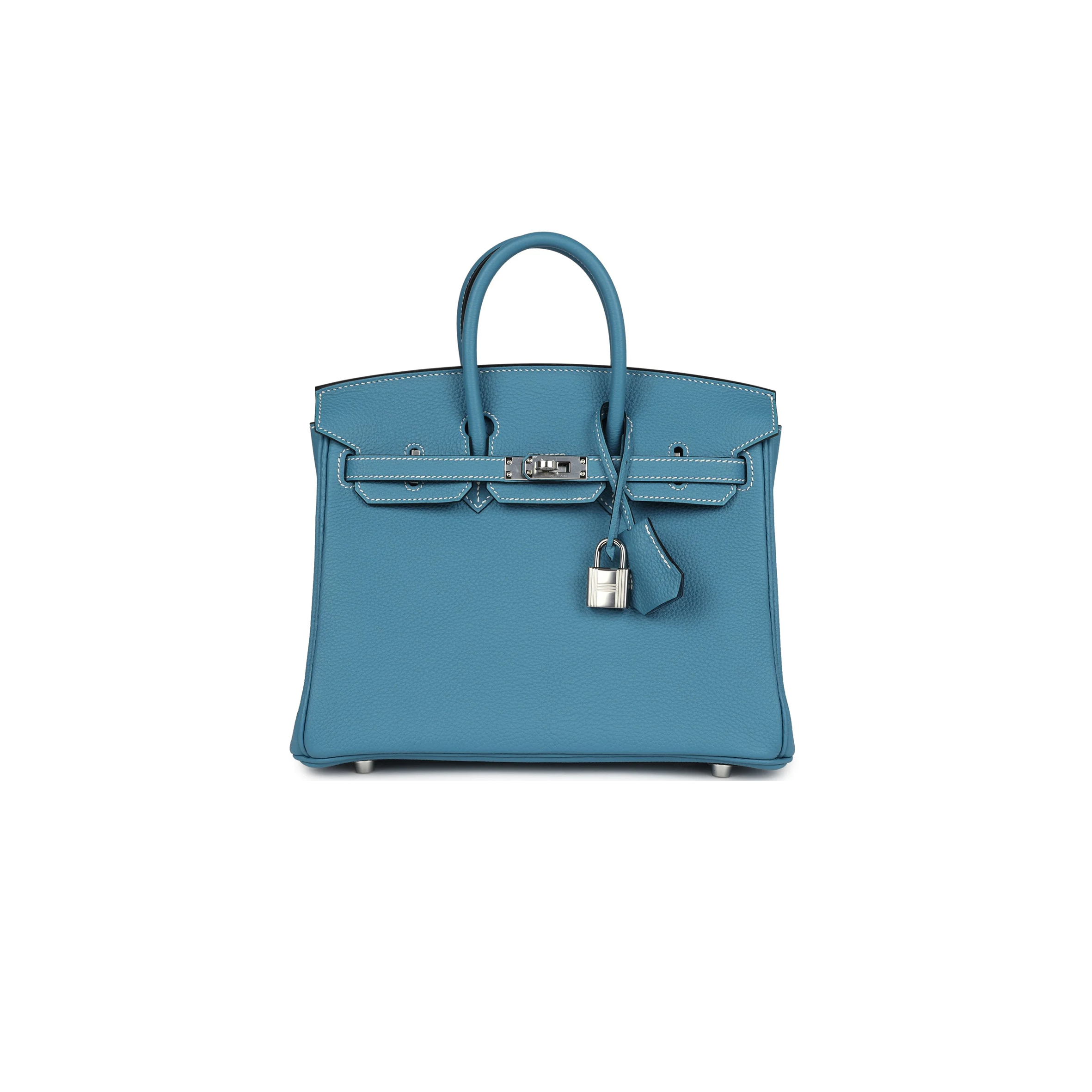 HERMÈS BIRKIN 25 BLUE JEAN TOGO PALLADIUM HARDWARE 265378 (25*20*13cm)